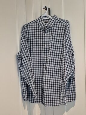 Express Black and White Gingham Button-Down Shirt